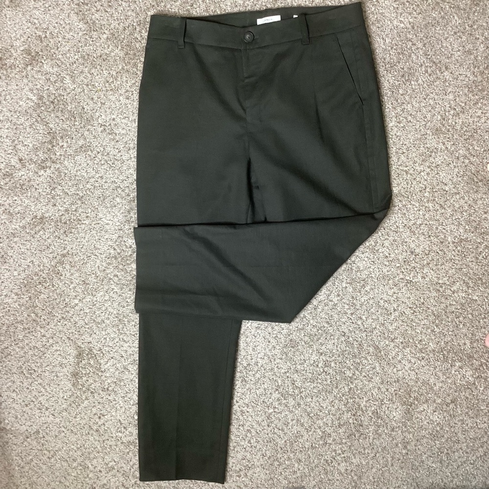 Vince Trousers Dark Olive Cotton/Viscose Sz 14